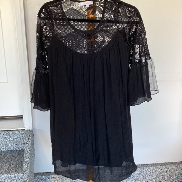 SALE $7 Karen Hart Lace Neckline Black Dress S - Picture 13 of 14